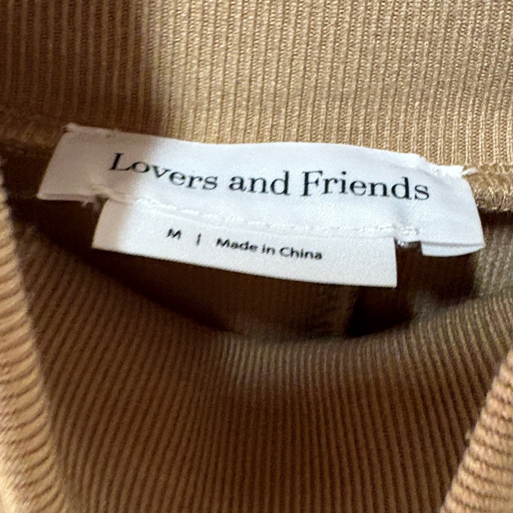 Lovers + Friends Gloria Cold Shoulder Sweater Mini Dress Medium Tan Revolve - Picture 9 of 9